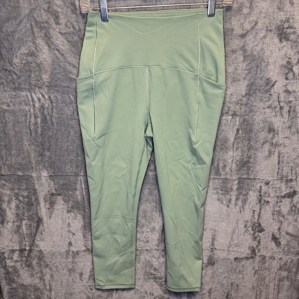 2252 | NWT 90 Degree by Reflex Carbon Peached Pocket Leggings Green Women S